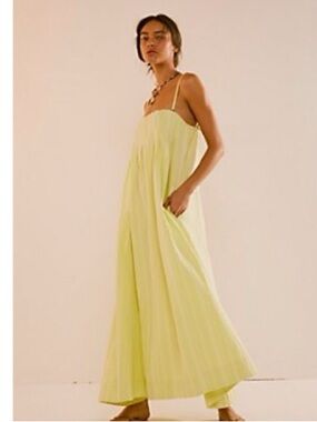 FREE PEOPLE Bright yellow Strappy Maxi Dress